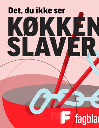 Cover til Fagbladets podcast K&oslash;kkenslaver, som er en del af Det du ikke ser-serien
