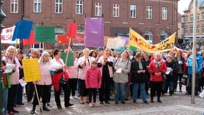 Tilbage i 2012 var reng&oslash;ringsassistenterne i Odense ogs&aring; p&aring; barrikaderne - dengang foran r&aring;dhuset, da kommunen lagde op til nedsk&aelig;ringer og fyringer. Arkivfoto: Privat