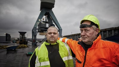 Nyt h&aring;b til havnearbejdere som Jan Clifford Hansen (tv.) og Michael Knudsen.