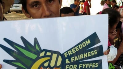 Landarbejdere i protest mod Fyffes i Honduras.