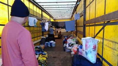 S&aring;dan s&aring; der ud i slumlejren p&aring; Kurt Beier Transport A/S' omr&aring;de i Padborg i 2018. 