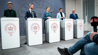 Statsminister Mette Frederiksen (S) pr&aelig;sterede s&oslash;ndag 6. marts 2022 en ny forsvarsaftale, som er indg&aring;et i samarbejde med Venstre, SF, Radikale Venstre og Det Konservative Folkeparti.