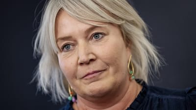 Uddannelses- og forskningsminister Christina Egelund (M) taler med pressen da der holdes sættemøder om finansloven for 2025, i Finansministeriet fredag den 11. oktober 2024.. (Foto: Mads Claus Rasmussen/Ritzau Scanpix)