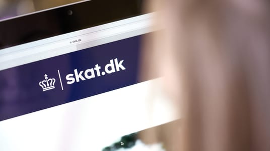 Skat.dk på computerskærm, København den 22. juli 2021