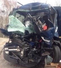 Sådan så lastbilen, som Thomas Brodthagen kørte i, ud efter ulykken.