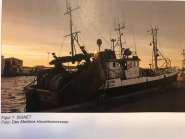 Lige inden sin død betjente Robertas Masiliunas trawltrowmen bagerst på fiskefartøjet 'Signet'.