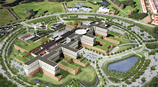 Sådan skal det nye Køge Universitetshospital se ud, når det står klart.