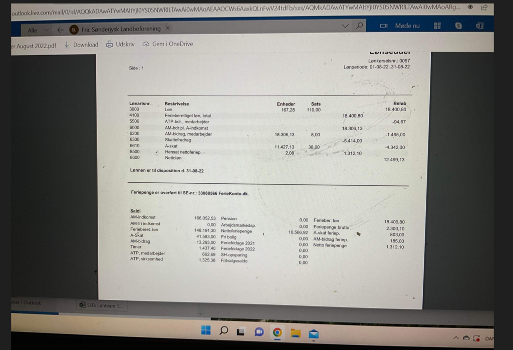 Alby Morales timeløn steg senere til 110 kroner, viser en lønseddel registreret under navnet Sønderjysk Landboforening.
