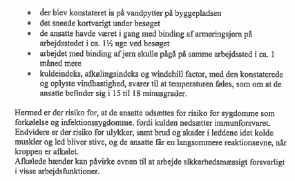 Fra Arbejdstilsynets kontrolrapport.