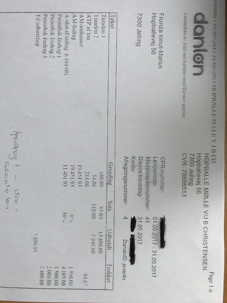 Rumænske Ionut-Marius Frunza arbejdede godt 214 timer i maj 2017 for Hopballe Mølle - til en løn på godt 19.500 kr. før skat