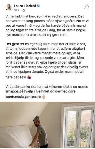Det nu slettede opslag fra det tidligere medlem af Folketinget for Liberal Alliance, Laura Lindahl. 