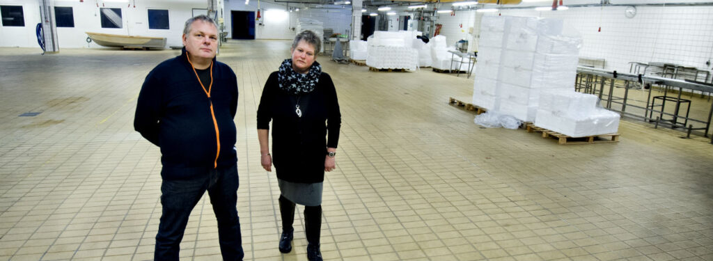 Viggo Andersens og Inger Lise Laustsens arbejdsplads Royal Greenland i Glyngøre lukkede i 2008.