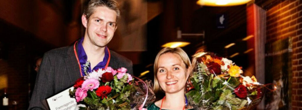 Morten Halskov og Signe Højgaard fik FUJ-prisen i 2012.
