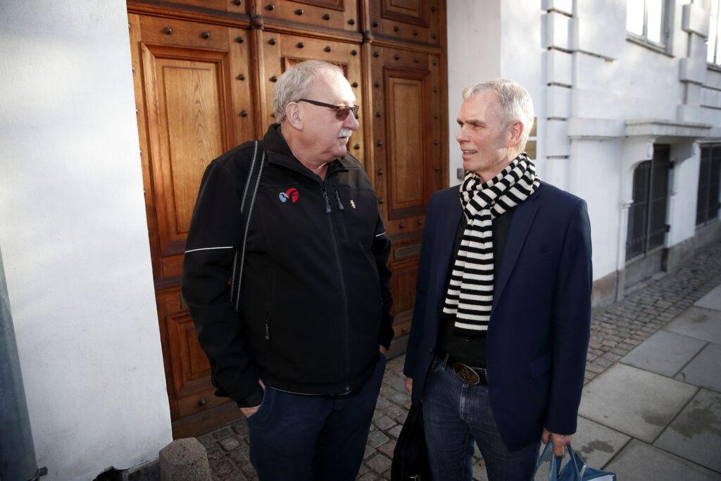 Jan Holm Nielsen og Palle Bisgaard foran Arbejdsretten i november 2017, hvor Solesi var på anklagebænken for systematisk løndumping.